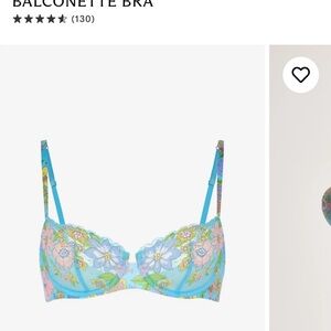Savage X Fenty Floral Balconette Bra - Blue and Pink